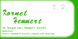 kornel hemmert business card